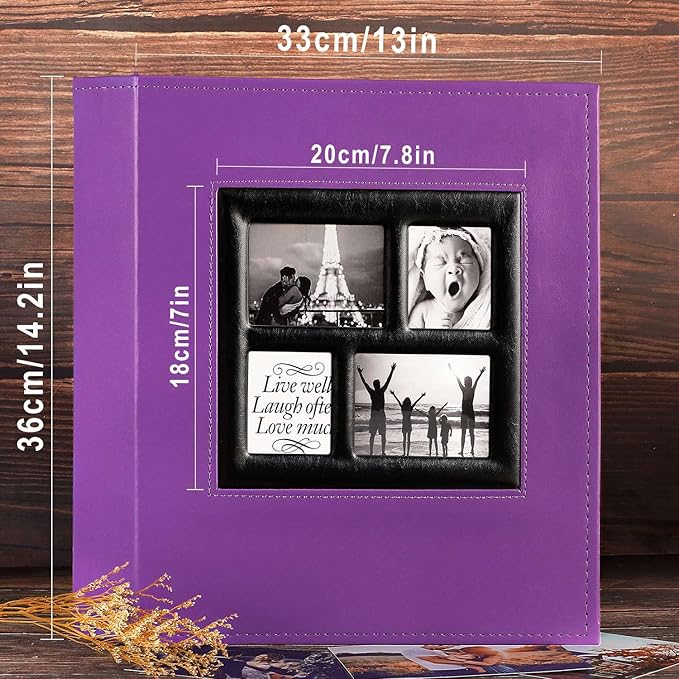 Ywlake Photo Album 4x6 1000 Pockets Photos, Extra Large Capacity Family Wedding Picture Albums Holds 1000 Horizontal and Vertical Photos Purple