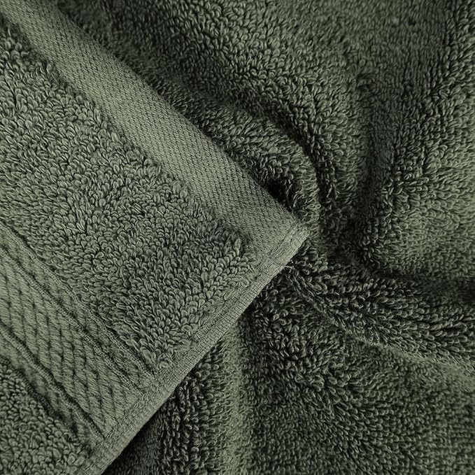 BLUENILEMILLS Madison Egyptian Cotton Towels, Towel Set for Bathroom, Shower, Hotel, Plush, 900 GSM, Highly Absorbent and Ultra-Soft Towels, Bath Essentials, 8 Piece Assorted Towel Set, Forest Green