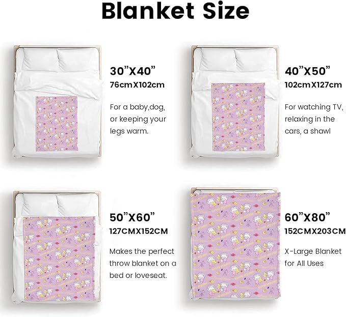 Ship Next Day, Personalized Baby Blanket for Boys Girls - Printed in USA, Custom Name Toddler Blanket with Rabbit Pattern, Perfect Newborn Gift