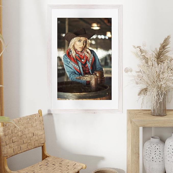 24x36 Poster Frames, 24x 36 Picture Frame Natural Wood Grain, Photo Frame 20x30 with Mat or 24 x 36 Without Mat, 24x36 Large Picture Frame with Tempered Glass for Wall Mount, White, 1 Pack