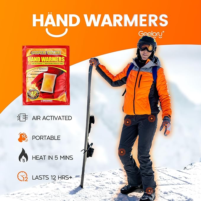 Hand Warmers Disposable 700/500/375/240/175/125/90Pcs, Long-Lasting Up to 12 Hours for Warm Body, Safe Portable Hand Warmers for Foot, Heater for Camping, Fishing, Winter
