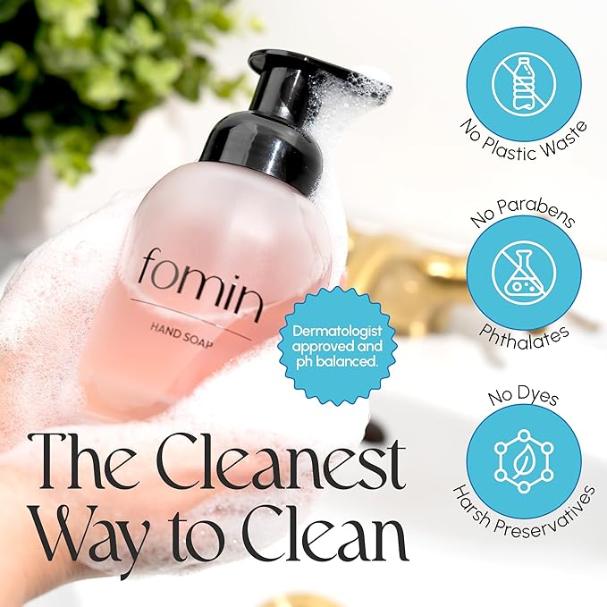FOMIN Foaming Hand Soap Tablet Refills (6 Count) - Makes 48 fl oz (6 x 8 fl oz) - Unscented - Foaming Hand Soap Tablets, Sustainable Soap Tablets for Hand Wash
