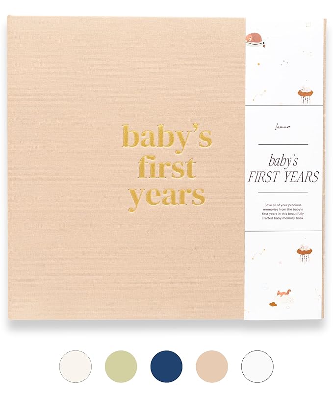 Lamare Baby First Year Book – Baby Memory Book for Girls & Boys - Baby Milestone Book from Pregnancy to Childhood – Cute Baby Book Keepsake Gift