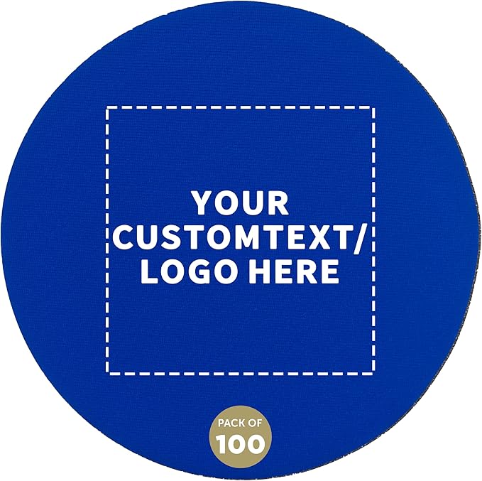 100 Round Foam Bud Coasters Pack, 4 inch - Customizable Text, Logo - PU Foam, Party Favor - Royal Blue