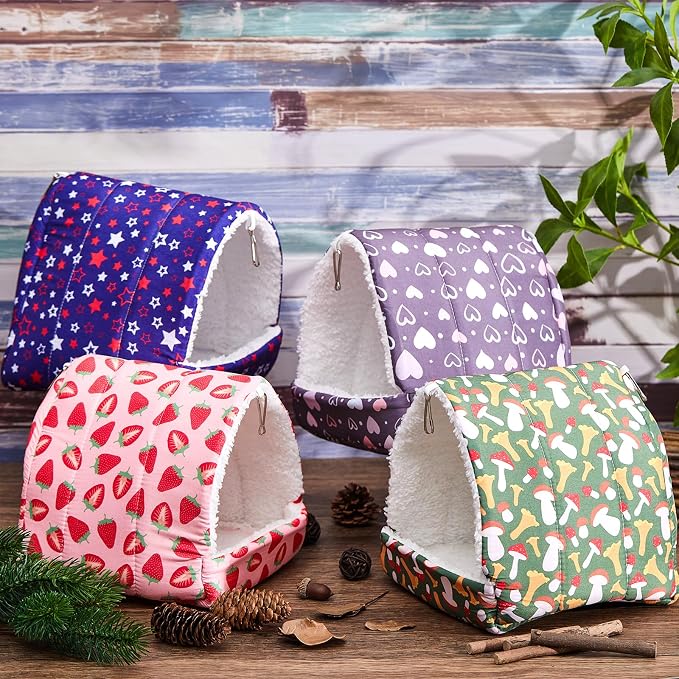 Cinnvoice Guinea Pig Hideout Bed Washable House Cage, Classic, 7.9 in | Soft Tunnel for Hamster Rabbit Bunny Chinchillas Hedgehog Mice Rat, Cozy Hideaway Habitat Accessories, Removable Cushion Pad