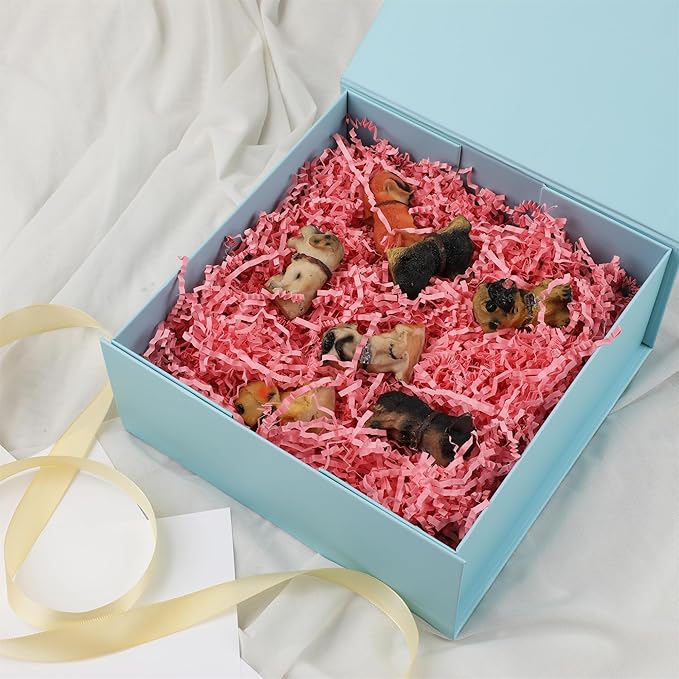 MUMUPACK 4 Pack Blue Gift Boxes With Lids,9x9x4 Inch Bridesmaid Proposal Box And Printable Stickers,Proposal Boxes With Ribbon For Wedding, Packaging, Present, Birthday