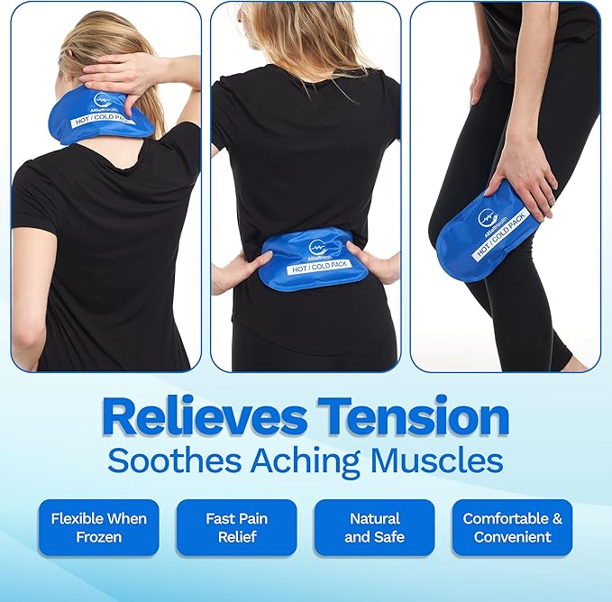 Ice Packs for Injuries Reusable for Swelling & Pain Relief – Soft Gel Ice Packs Reusable, Cold Packs for Injuries, Soft Ice Packs for Sprains, Bruises & Recovery, 10.5 x 5 Inch (4 Pack)