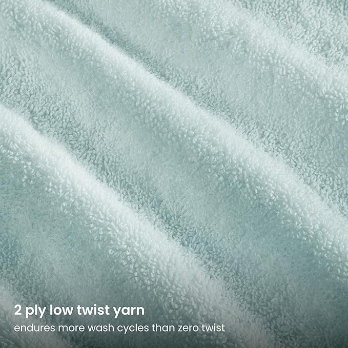 BIOWEAVES 100% Organic Cotton Bath Sheet Set of 2 | Soft Oversized Bath Towels | 700 GSM Premium Bath Towel Sheet Set GOTS Certified - Seafoam