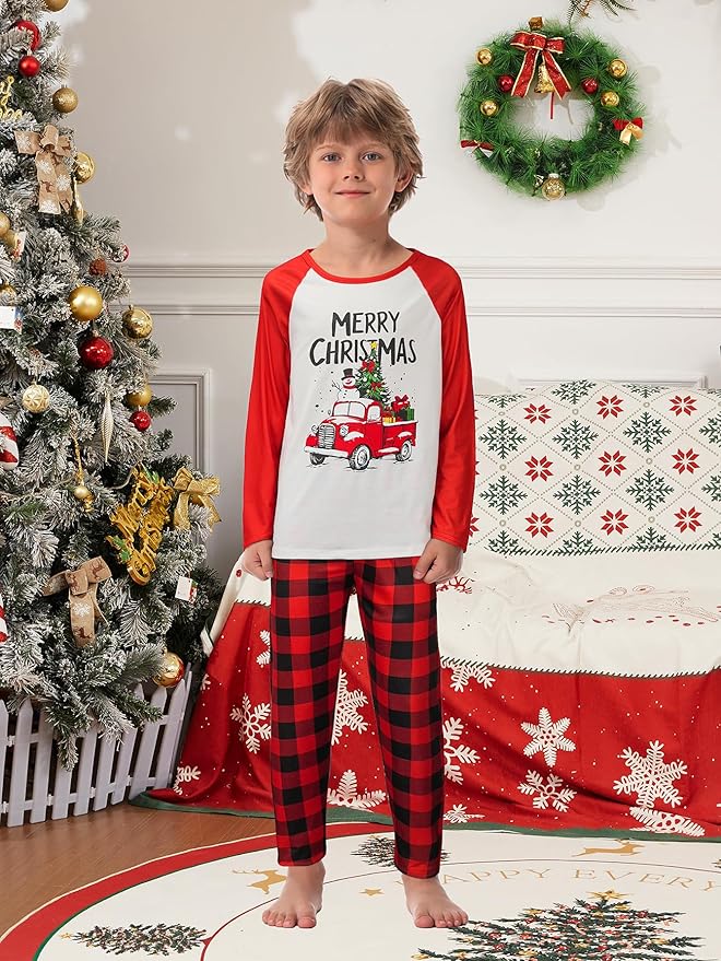 YIJIU Christmas Pajamas Cute Deer Print Long Sleeve Totem PJS Set