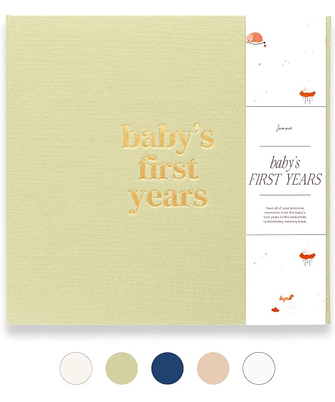 Lamare Baby First Year Book – Baby Memory Book for Girls & Boys - Baby Milestone Book from Pregnancy to Childhood – Cute Baby Book Keepsake Gift