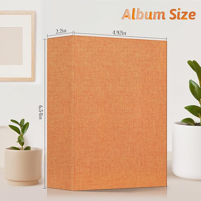 Popotop Photo Album 4x6 100 Pockets for Wedding Gifts,Linen Hardcover Picture Albums for Family Anniversary Baby Vacation Pictures