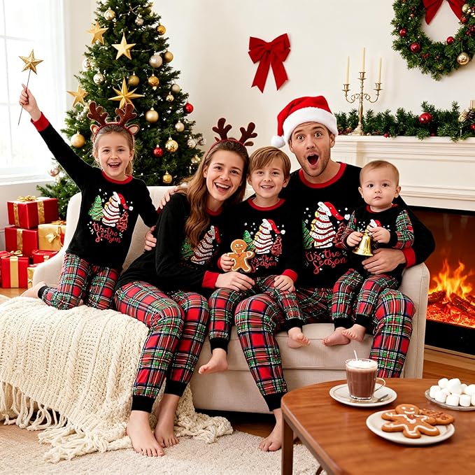 WephuPSho Christmas Family Matching Pajamas, Festive Xmas Jammies Sets for the Whole Family, Holiday Pjs Christmas