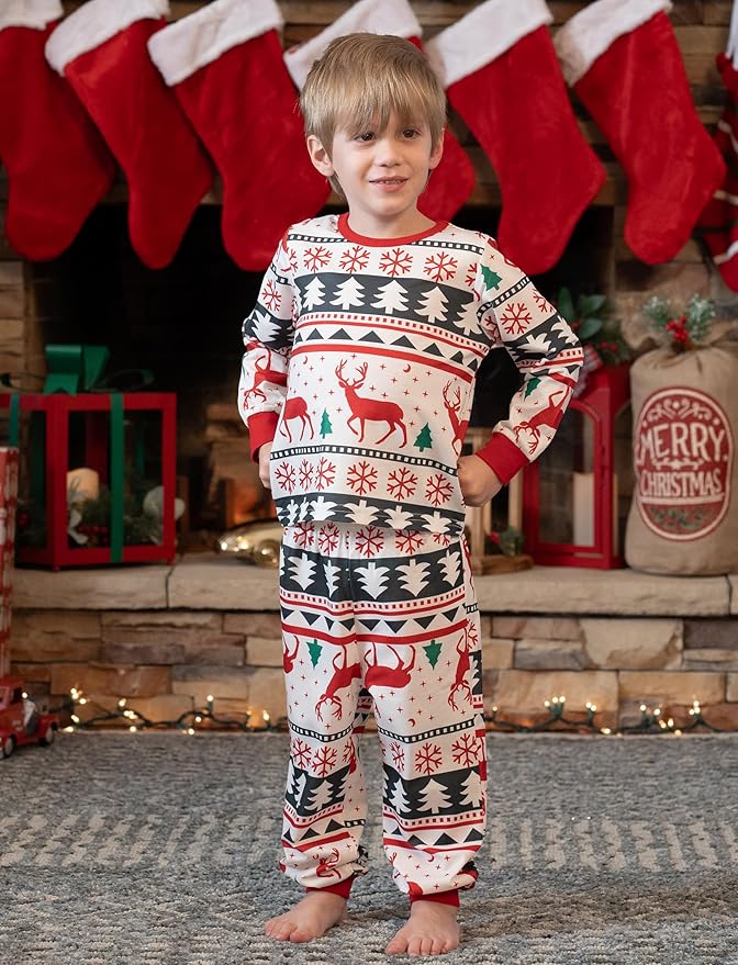 PATPAT Christmas Family Matching Pajama Sets Includes Christmas Socks - Perfect for Family Photos & Holiday Celebrations
