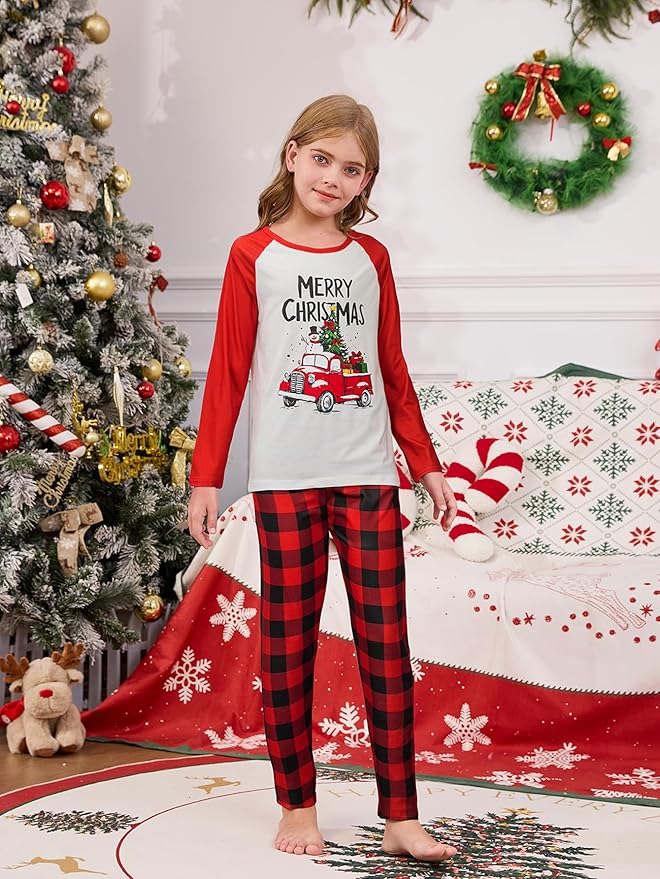 YIJIU Christmas Pajamas Cute Deer Print Long Sleeve Totem PJS Set