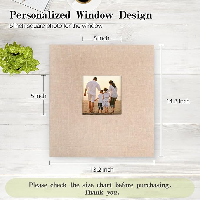 potricher Linen Hardcover Photo Album 4x6 1000 Photos Large Capacity for Family Wedding Anniversary Baby Vacation (Beige, 1000 Pockets)