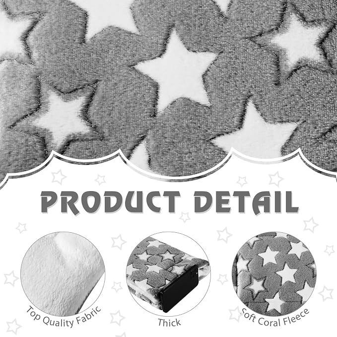Haull 4 Pcs Waterproof Guinea Pig Bedding Soft Dog Cat Bed Crate Mat Small Animal Plush Cage Liners Rabbit Bunny Kennel Pad Reversible Cozy Pee Thickened Hamster Pad(Gray Star,13 x 10 Inch)