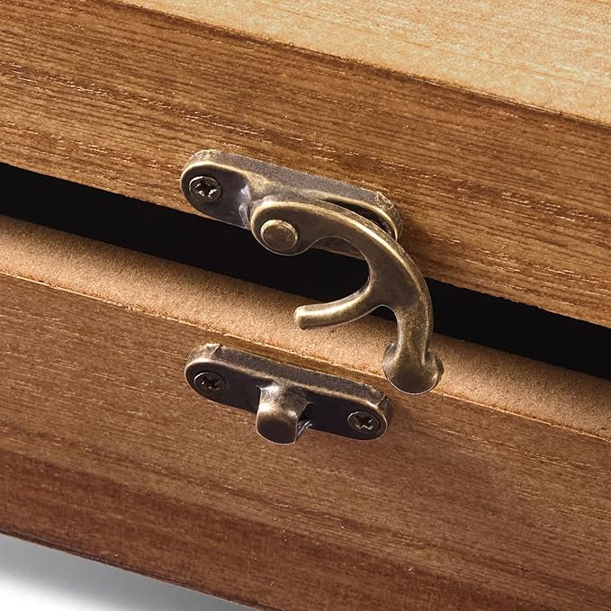 Let's Make Memories Personalized Wooden Keepsake Box With Hinged Lid - Wood Memento Box - Decorative Storage - Home Decor - For Couples, Wedding, Newlyweds - Upload Your Photo - Heart Initial