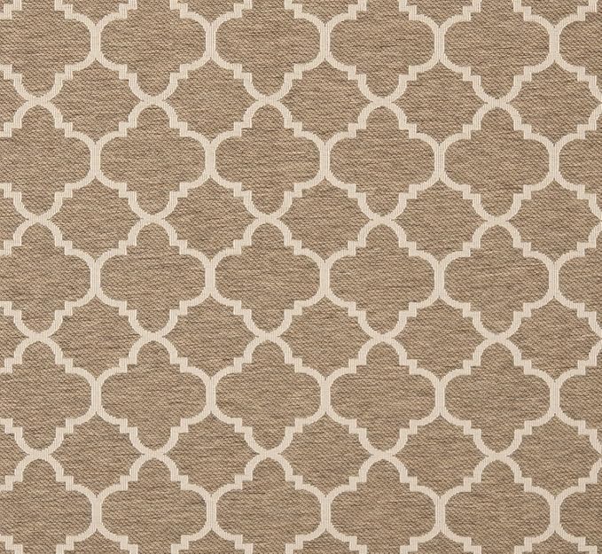 SAFAVIEH Washable Rug Outdoor Courtyard Collection - 4' Square, Brown & Bone, Non-Shedding & Easy Cleaning, Ideal for Patio, Backyard, Mudroom (CY6918-242)