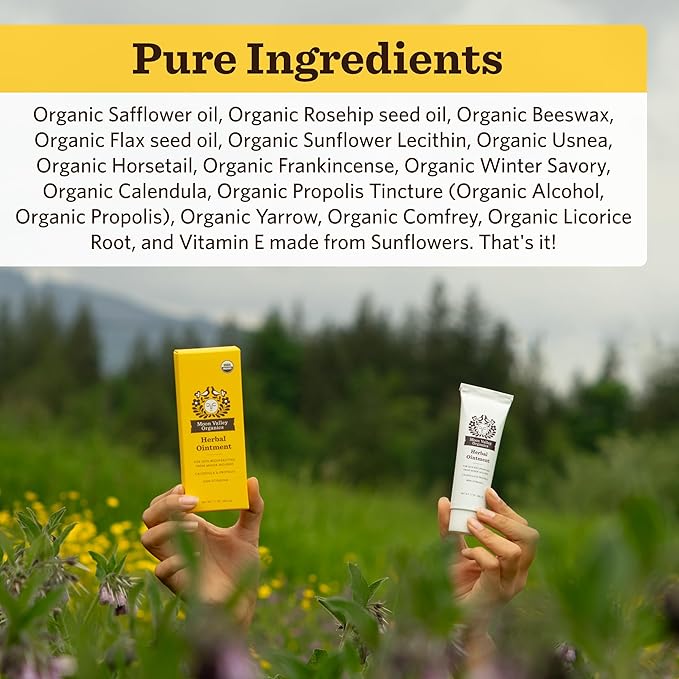 Moon Valley Organics Herbal Ointment with Calendula, Goldenseal and Propolis, Moisturize and Soothe Cuts and Burns, Healing Balm, 1.7 Ounces