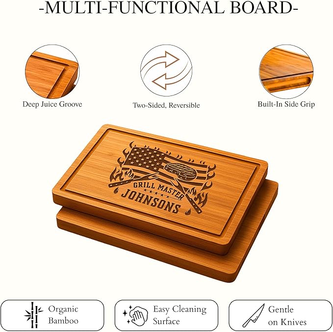 Personalized Grill Cutting Board,Him, Husband, Brother, Boyfriend, Papa, Customized Cutting Board for Grilling, BBQ Gifts from Daughter, Son, Best Step Daddy, Father-in-Law