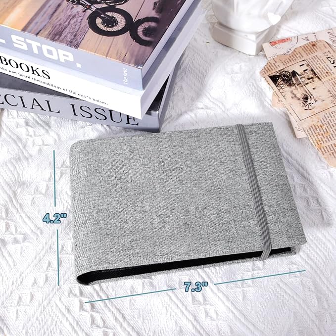2PACK 4x6 Photo Album, 4x6 100 Pockets Linen Cover Photobook Small Capacity Pictures Book Easy to Classify and Portable for Wedding Family Baby Vacation (Grey)