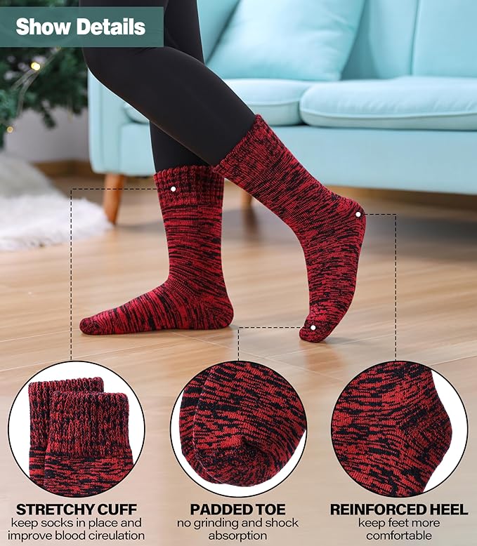LANLEO Women Men Thermal Socks Warm Winter Extra Thick Insulated Heated Ski Crew Boot Socks for Cold Weather