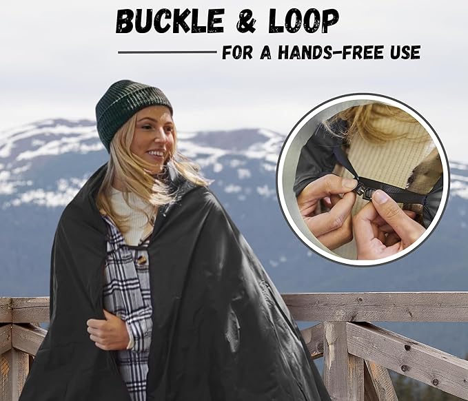 SUITEDNOMAD Large Waterproof Outdoor Stadium Blanket, Windproof and Warm Extra Thick Fleece or Quilted Sherpa, Great for Cold Weather Camping, Picnic, Sports, Festivals