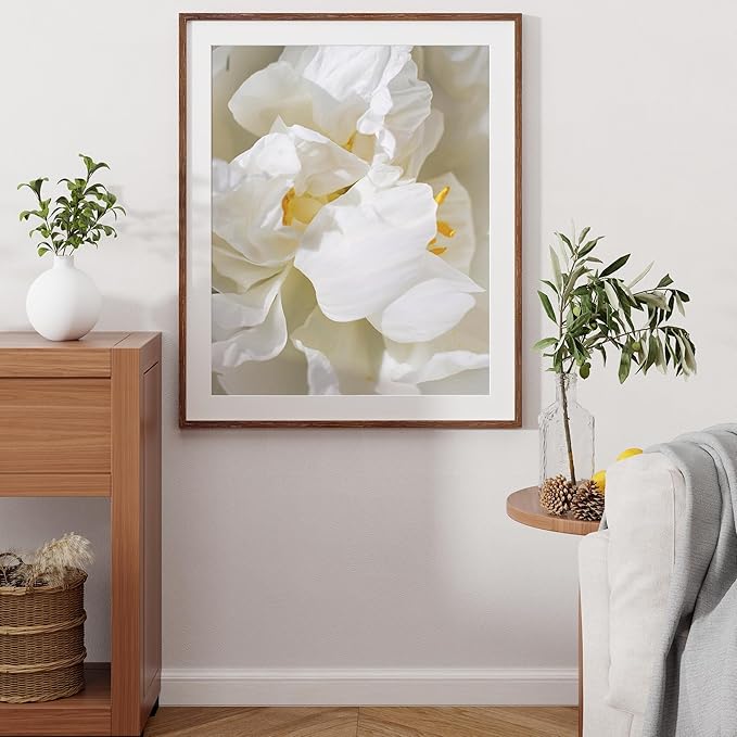 28x34 Poster Frame, 28"x34" Oak Wood Frame, 28 x 34 Picture Frames for Wall, Wood Frames 28 x 34 with Tempered Real Glass, 28x34 Frame with Mat for 24x30 Picture(Walnut Color, 1 Pack)