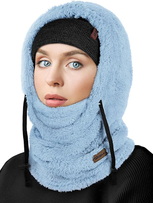 Ski Mask Fleece Balaclava, Windproof Face Mask Winter Warm Neck Cover Hat Hood for Men Women