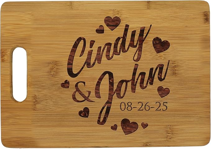 My Personal Memories Personalized Couples Wedding Gift - Custom Engraved Bamboo Wooden Cutting Board (Custom Personalized)