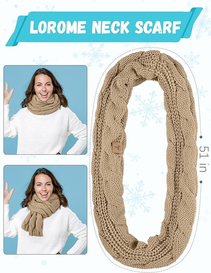 Winter Beanie Hat Scarf Gloves, Warm Fleece Knit Hats Touch Screen Gloves Neck Scarf Set Winter Gifts for Unisex Adult