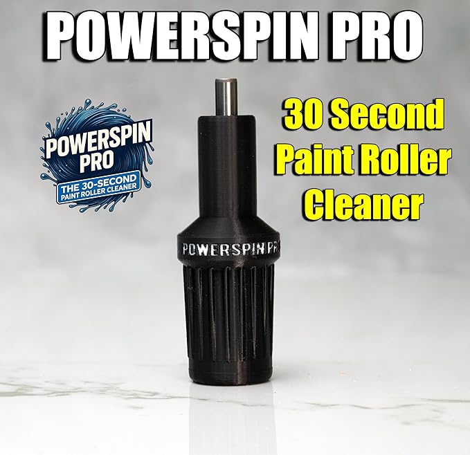 PowerSpin Pro™ 30 Second Paint Roller Cleaner & Spinner - Drill Powered Centrifugal Washer for Fast Cleanup & Reuse - Fits 1/4" to 1/2" Drills - Professional Painting Tool