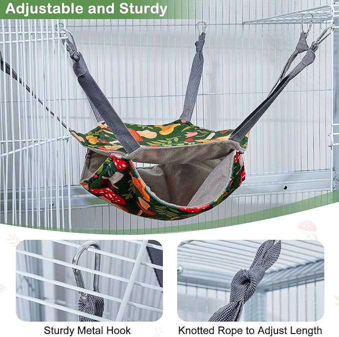 Glittme 4 Pack Cozy Ferret Hammock, Soft Washable Cage Bed for Small Animals