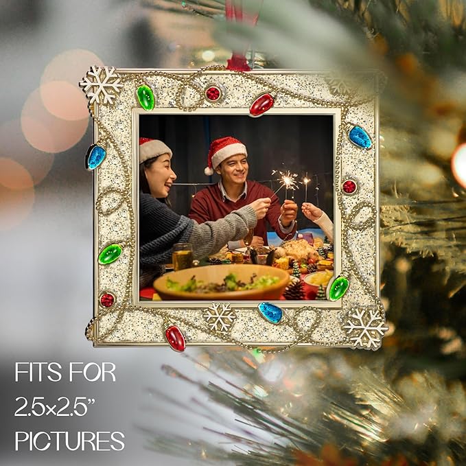 LARAINE Picture Photo Frame Christmas Metal 2025 Christmas High Definition Glass Display Pictures for Tabletop Home Decorative Holiday Gift