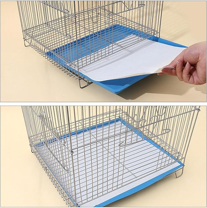 100 Sheets Bird Cage Liner Papers, Disposable Bird Cage Paper Liners, Cuttable Pet Animal Cages Cushion, Precut Absorbent Bird Paper for Bird Parrot Small Animal, 7.87 x 11.8’’