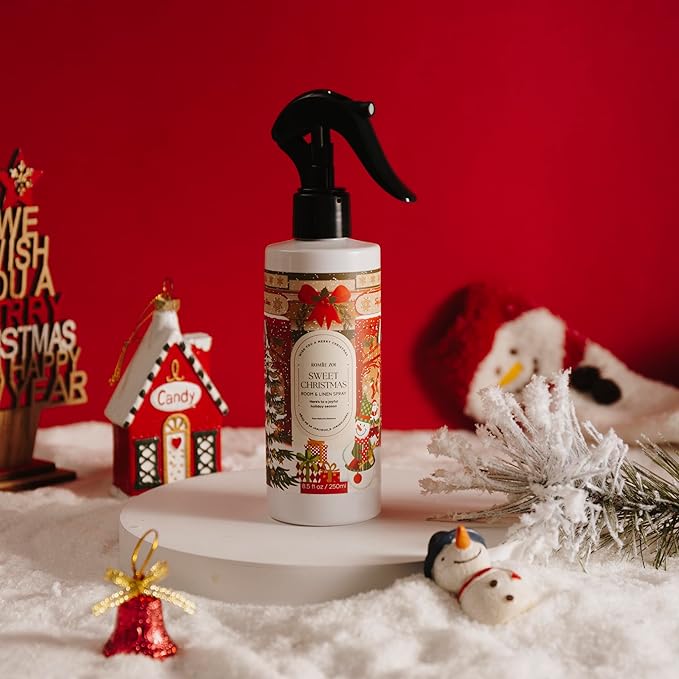 Romiie Zoi Christmas Linen & Room Air Freshener Spray Room Mist- Sweet Christmas - Infused with Sweet Pine Aroma- 250ml / 8.5 FL OZ.