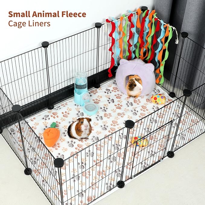 YUEPET 6 Pack Waterproof Guinea Pig Blankets, Fleece Cage Liners, M | Guinea Pig Fleece Cage Liners, Waterproof Backing, Machine Washable, Soft Fleece bunny blanket, 35 x 24 in