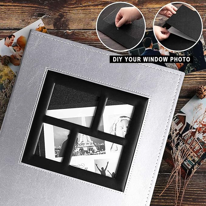 Ywlake Photo Album 4x6 600 Pockets Photos, Extra Large Capacity Family Wedding Picture Albums Holds 600 Horizontal and Vertical Photos Silver