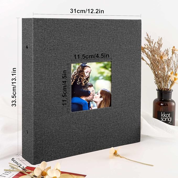 Ywlake Photo Album 4x6 600 Pockets Photos, Linen Cover Large Picture Albums Holds 600 Horizontal and Vertical Photos Black