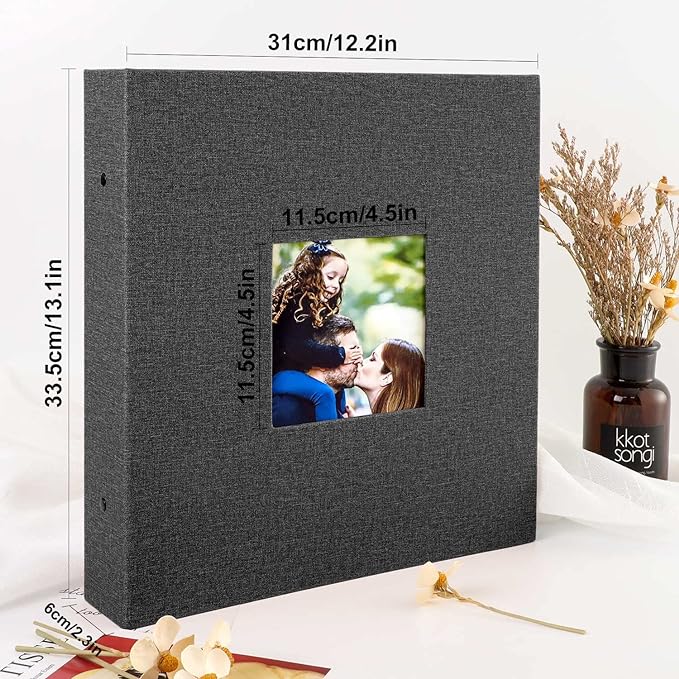 Ywlake Photo Album 4x6 1000 Pockets, Extra Large Capacity Linen Cover Picture Albums Holds 1000 Horizontal and Vertical Photos Black