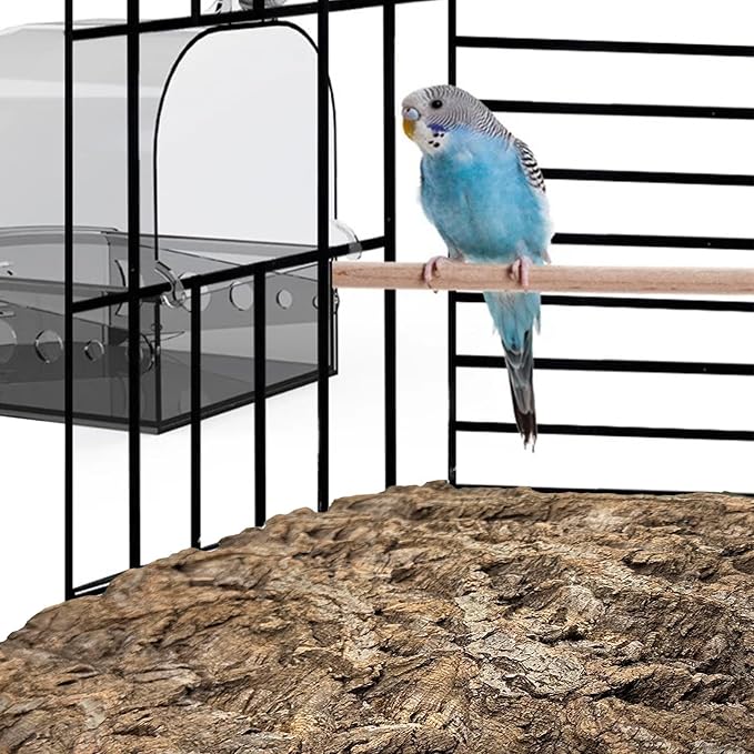 2 PCS Bird Cork Perch Stand, Bird Cork Seat Boards, Birdcage Bark Decor Accessories, Parrot Chewing Toy Bird Cork Perch Stand for Parakeet Cockatiel Conure Lovebird