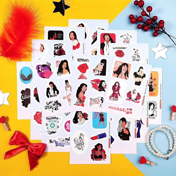 Selen_a Quintanill_a Stickers for Water Bottles - Waterproof Selenaa Stickers, Gifts for Women and Men, Gifts for Women & Men