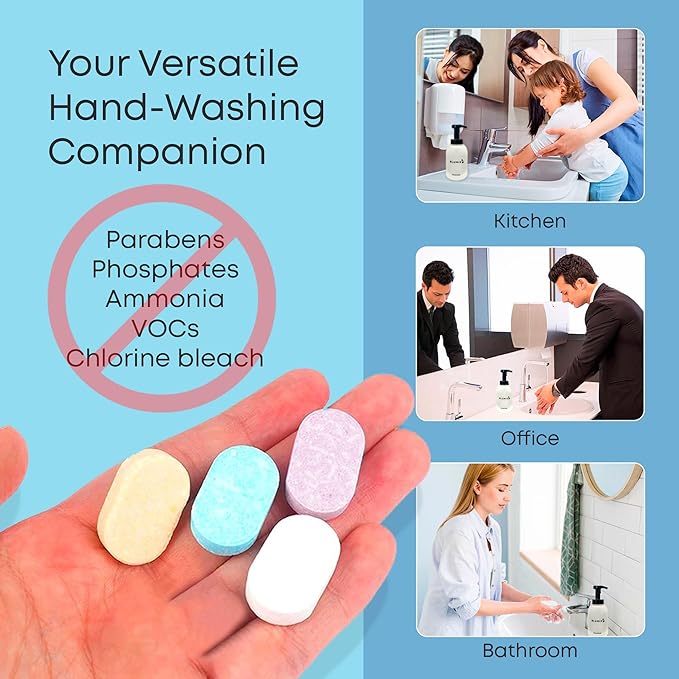 Foaming Hand Soap Tablet Refill – 6 Pack | Lavender Scent | Eco-Friendly, Plastic-Free, Just-Add-Water Soap Refills | Zero Waste, Non-Toxic, Safe for Kids & Sensitive Skin