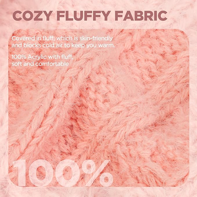 Womens Beanie Hat Infinity Scarf Touchscreen Gloves Fleece Headband 4 in 1 Winter Clothes Set Gifts for Women