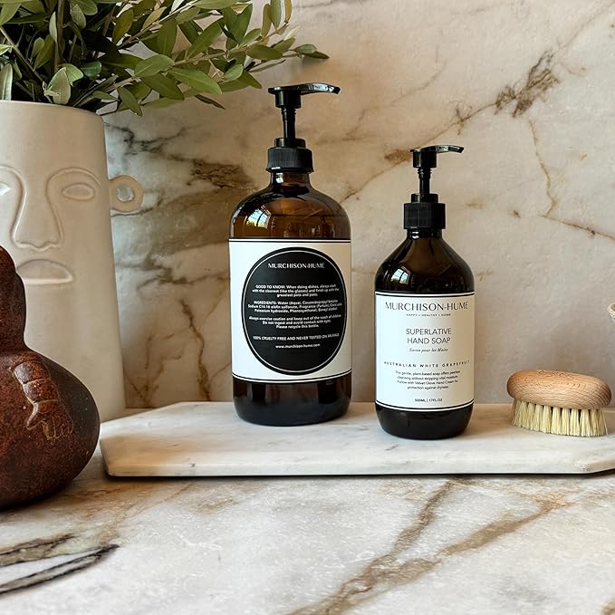 Murchison-Hume Superlative Hand Soap – Australian White Grapefruit, 2-Pack | Crisp Citrus Luxury for Kitchen or Bathroom | Non-Toxic, Moisturizing & Counter-Worthy Pump Bottles | 2 x 17oz
