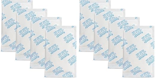 55 Pcs 5 Gram Silica Gel Packs, Transparent Desiccant, Desiccant Packets for Storage, Moisture Packs for Spices Jewelry Shoes Boxes Electronics Storage (Pack of 2)