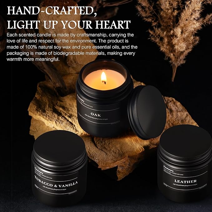 9 Pack Scented Candles Set Gifts for Men, Aromatherapy Candle Set with Scents （SAGE & Citrus/Grapefruit/Amber）- Gift for Dad, Boyfriend, Birthday, Father’s Day, Anniversary