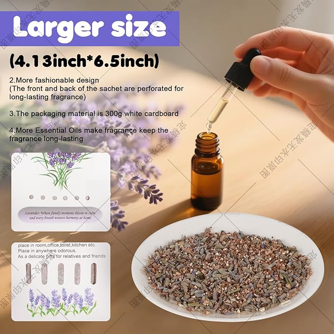 14 Packs Large Cedar Scented Sachets for Closet Deodorizer Drawers, Hanging Long Lasting Potpourri Bags Home Fragrance Air Freshene
