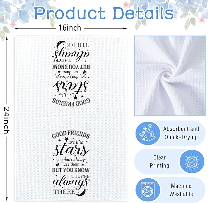 Tea Towel for Female Friends, Friendship Gift for Friends Who are About to Travel, Water-Absorbent Quick-Drying Dish Towel 16 * 24in