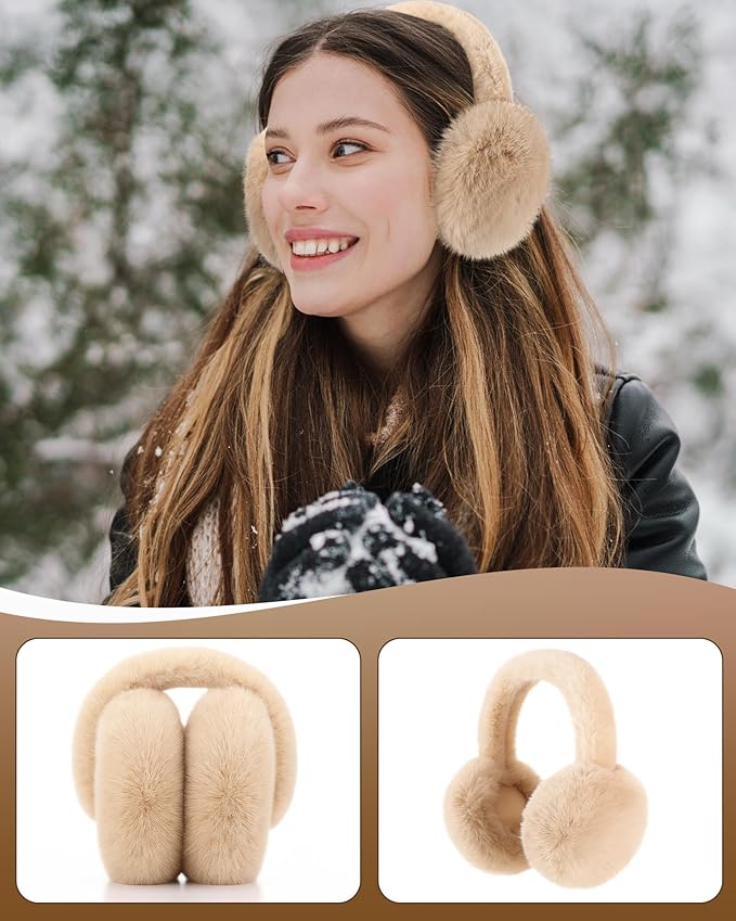 Geyoga 6 Pcs Winter Warm Fleece Knit Hat Long Scarf Touchscreen Gloves Ear Muffs Socks Sets, Winter Warm Gifts for Women